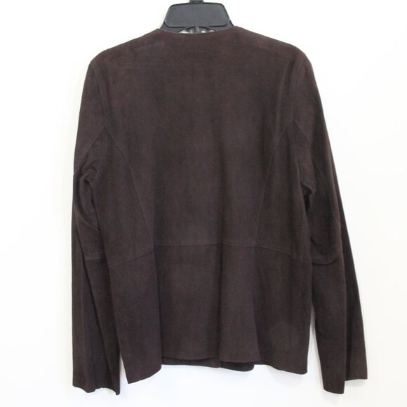 Eileen Fisher Jacket NEW Women Brown Goat Suede Coat medium petite PM - Picture 4 of 15